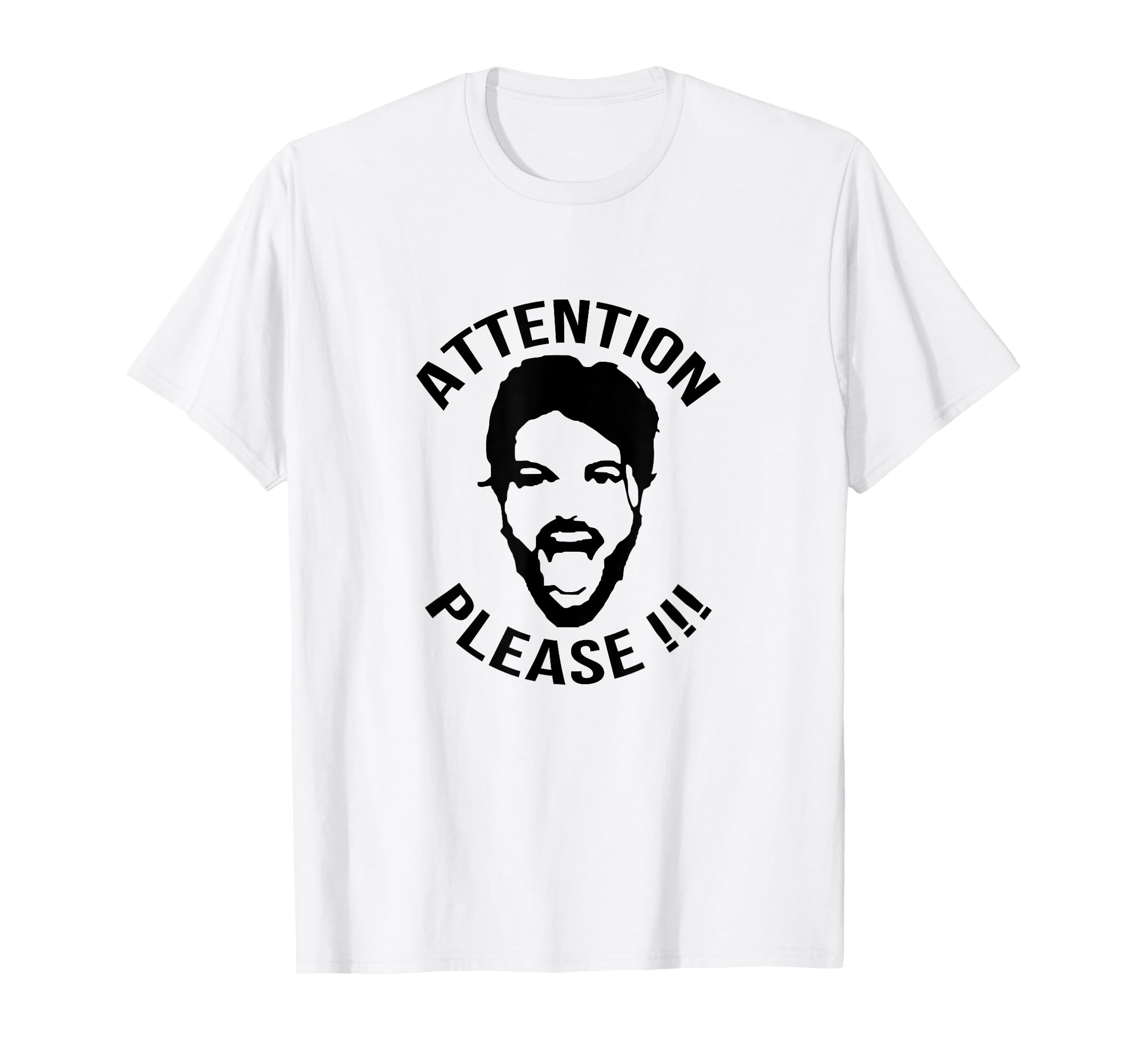 Maglietta H24 In Gaina Filippo Champagne "Attention Please!" – Unisex Cotone 100% Bianca O Nera