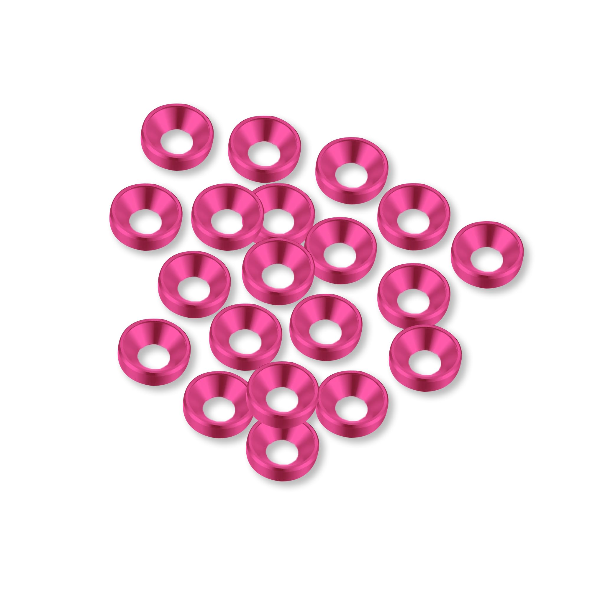 Holsterbuilder Aluminum Finishing Washers - Artistic Craft - DIY Enthusiasts - Vibrant Colors - Versatile Craftmanship (25-Pack - Pink)