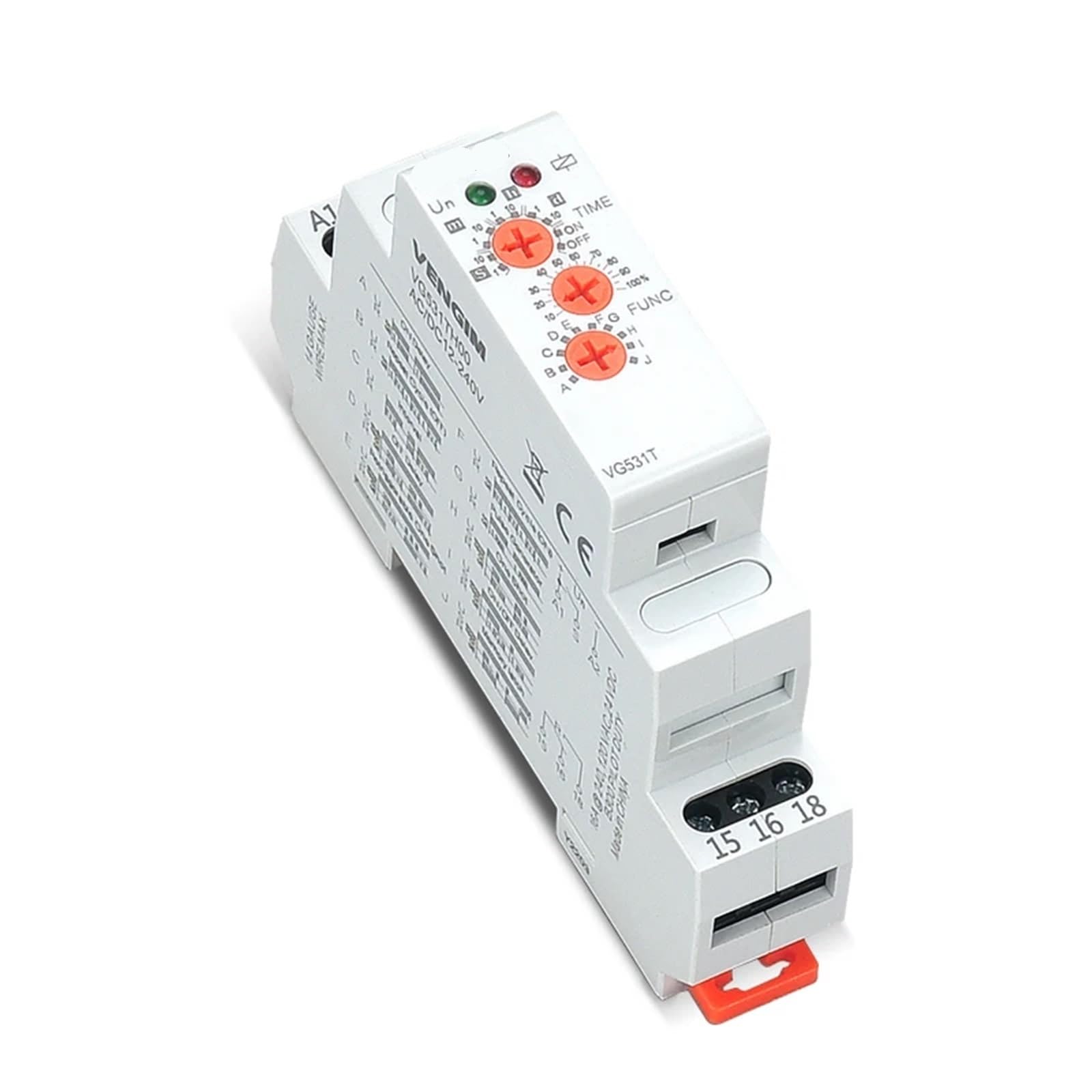 Relè temporizzato multifunzione 16A 12V 24V 220V 230Volt AC DC con 10 funzioni ritardo di disattivazione su guida Din