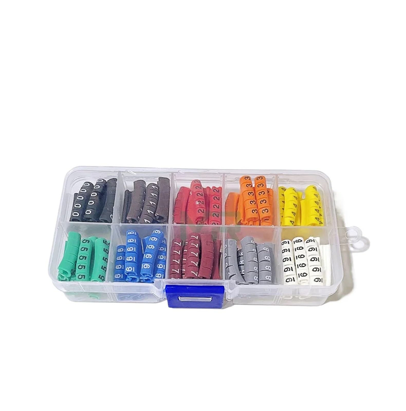 Wdsbznb One Color Cable Tags 300-500Pcs/ Box Ec-0 Ec-1 Ec-2 Cable Marker Wire Marker Number 0 To 9 Size 1.0~10 Sqmm Mix Colored(Ec-1)