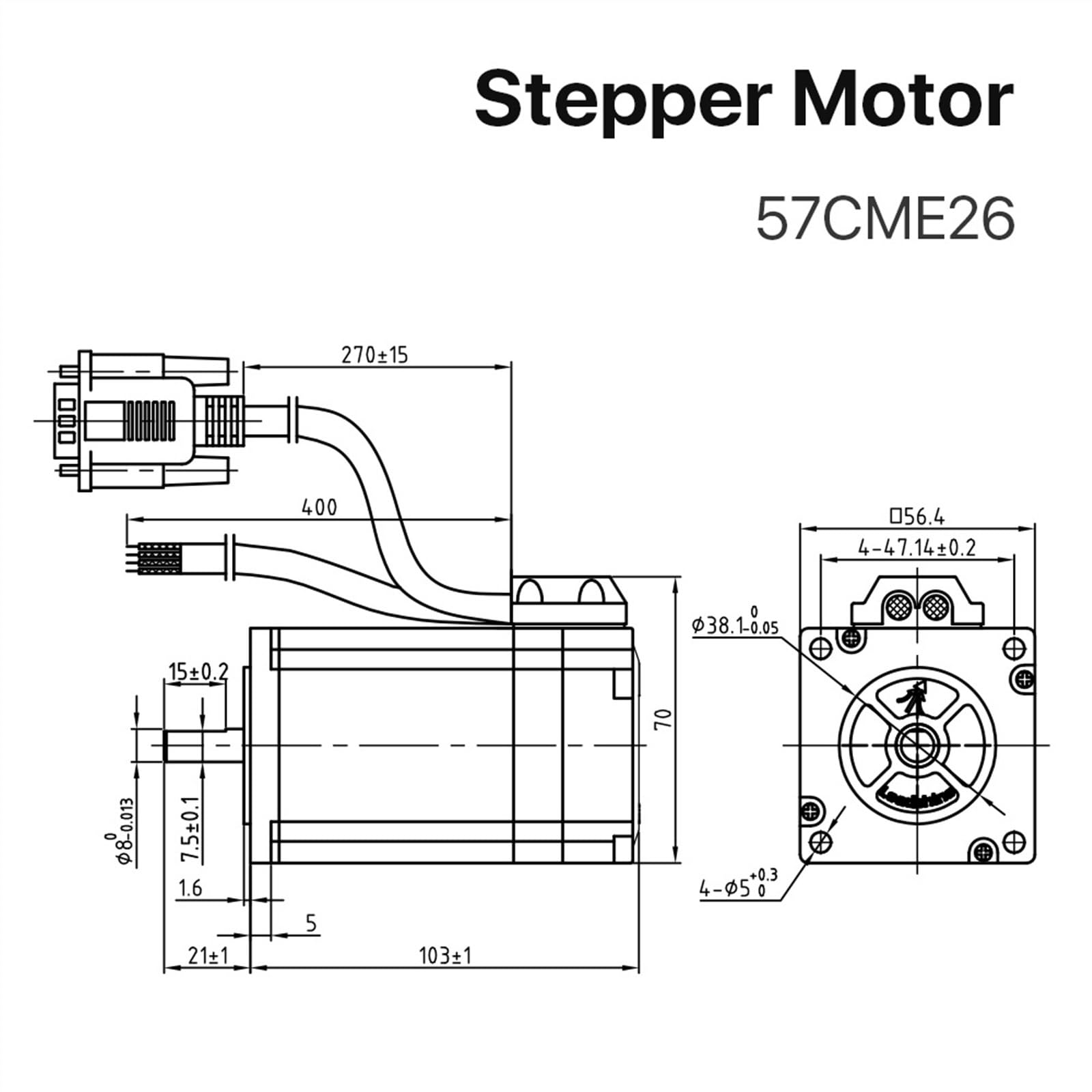 Motorreductor de reducción de motor de engranajes de CC Motor paso a paso de circuito cerrado Nema23 57CME26 2.5Nm 5.0A con codificador for máquina CNC Alto par, bajo nivel de ruido