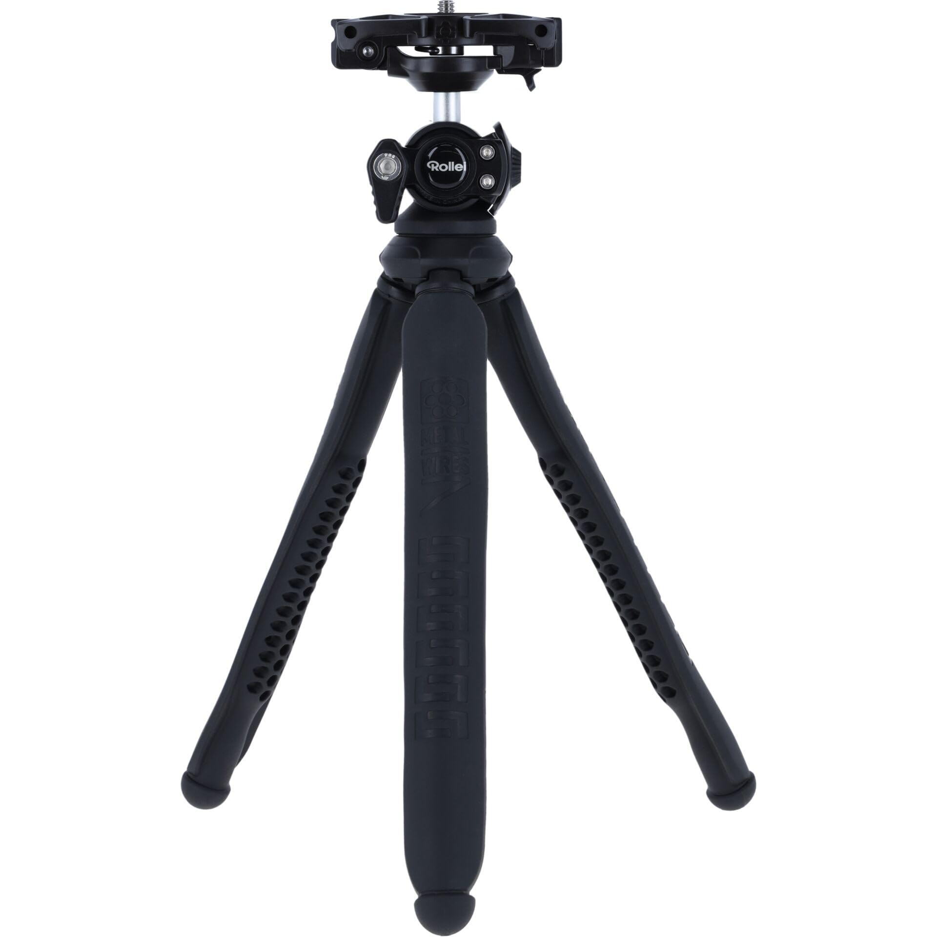 Rollei Monkey Pod 3: Wszechstronny mini statyw – smartfon, aparat, kijek do selfie – kompatybilny, elastyczny, lekki, obracana o 360° głowica kulowa (czarny)