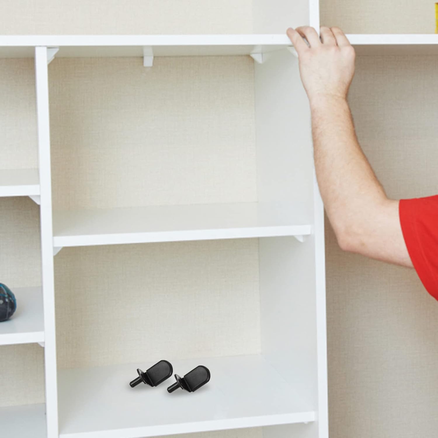 VILLCASE 50pcs Shaped Cabinet Shelf Pegs Sleeves Support for Shelving Easy Installation for Storage Units and Projects