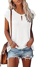 Rapbin Bluse Damen Sommer Blusenshirt V-Ausschnitt Oberteile Elegant T-Shirt Lockere Blusen Top from S to XXL