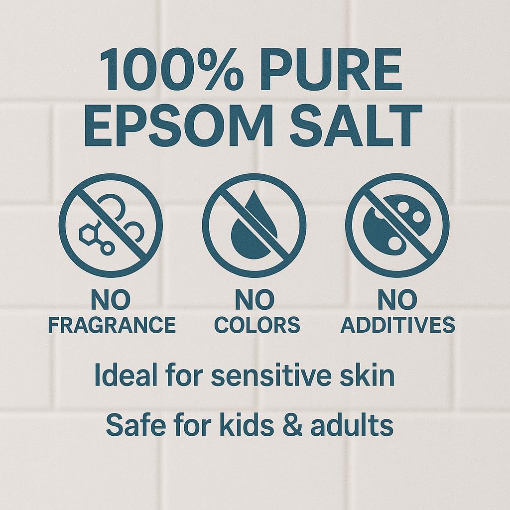 GiDeli Epsom - Sale da bagno da 5 kg di solfato di magnesio di grado farmaceutico in un secchio, 100% puro sale naturale, pediluvio, cura della pelle, bagno di relax (5000 g)