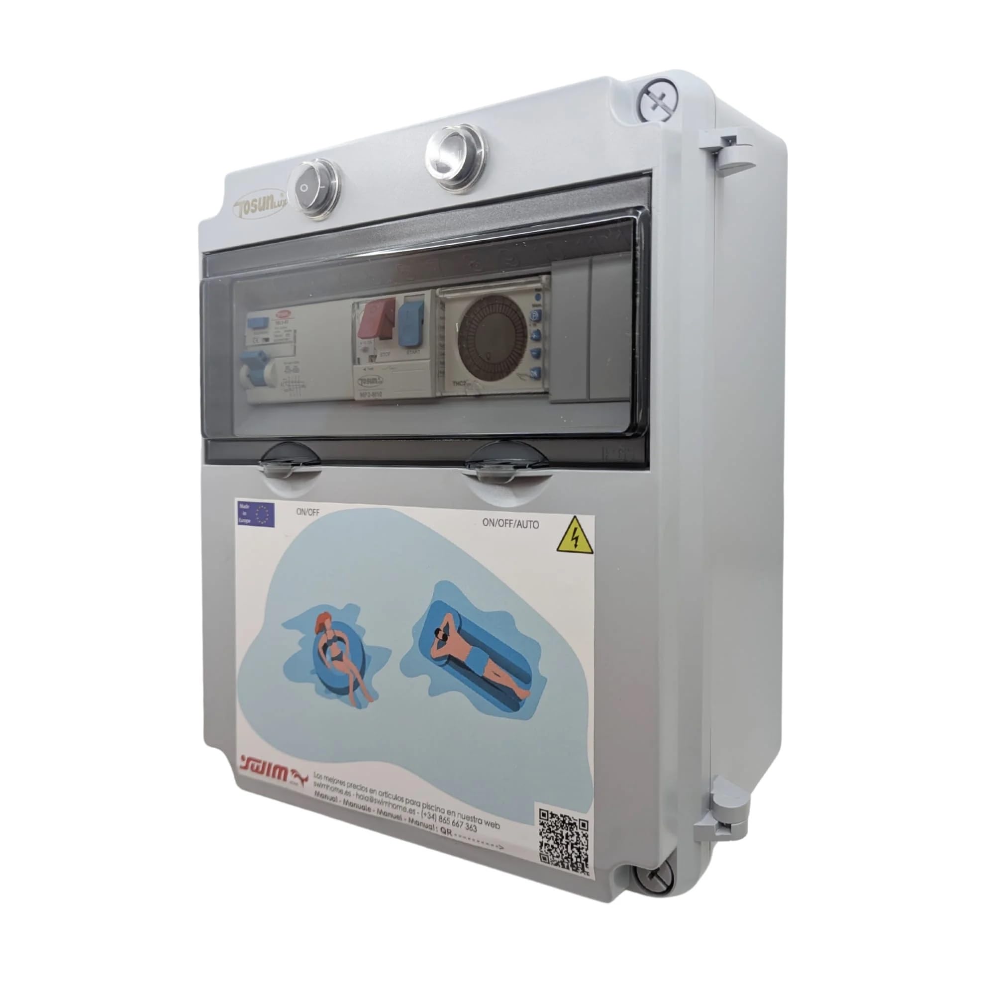 SWIMHOME Cuadro Eléctrico Trifásico para Piscina con Contactor para Motor Integrado (0,5-1 CV (4-6.3A))