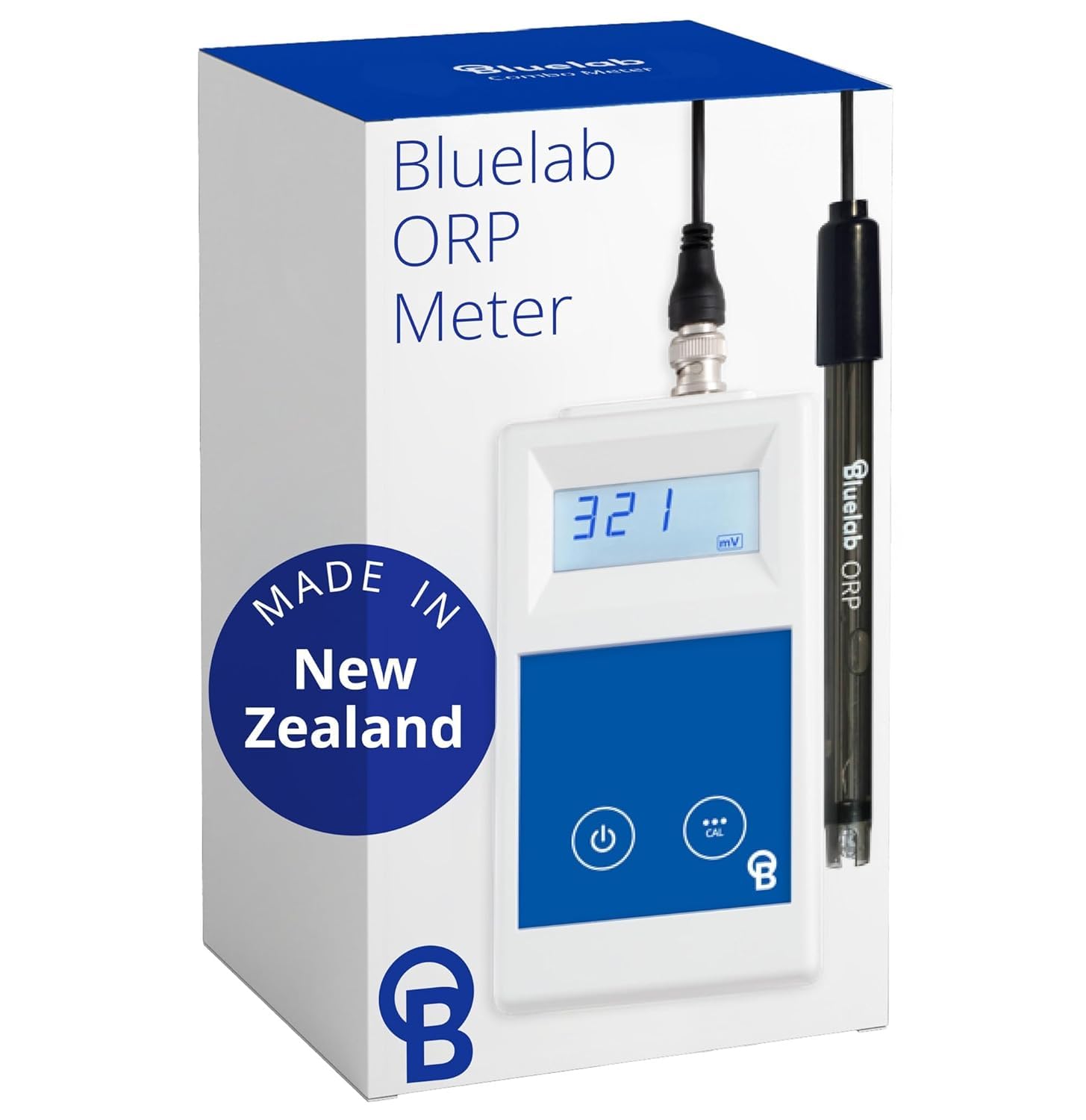 Bluelab ORP-Messgerät – tragbares Redoxpotential-Messgerät (ORP) mit hintergrundbeleuchtetem Display, austauschbarer Sonde und 2 m Kabel zur Überwachung der Wasserqualität