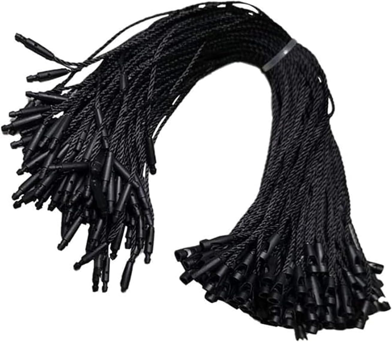 Acuteye 1000Pcs 7.5-inch Hang Tag Nylon String for Clothes Tags | Easy and Fast to Attach Nylon Snap Lock Pin Loop Fastener Hook Ties for Price Tags Shoes Snap Lock Luggage Label (Black)