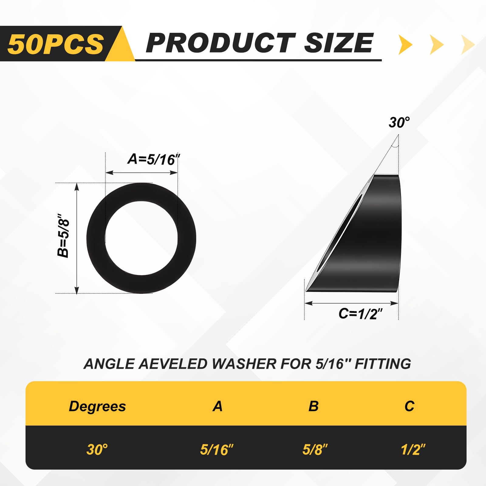 LEIFIDE Beveled Washers - Black Steel Cable Railing -2 LEIFIDE Beveled Washers - Black Steel Cable Railing -2