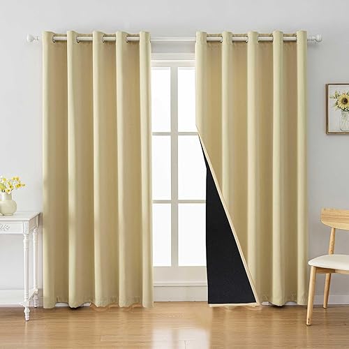 Miniatura 33 de Anytime - Cortina 100 % opaca de 2 paneles, cortinas de ventana con aislamiento térmico para dormitorio, paneles de sombreado completo (gris, 70