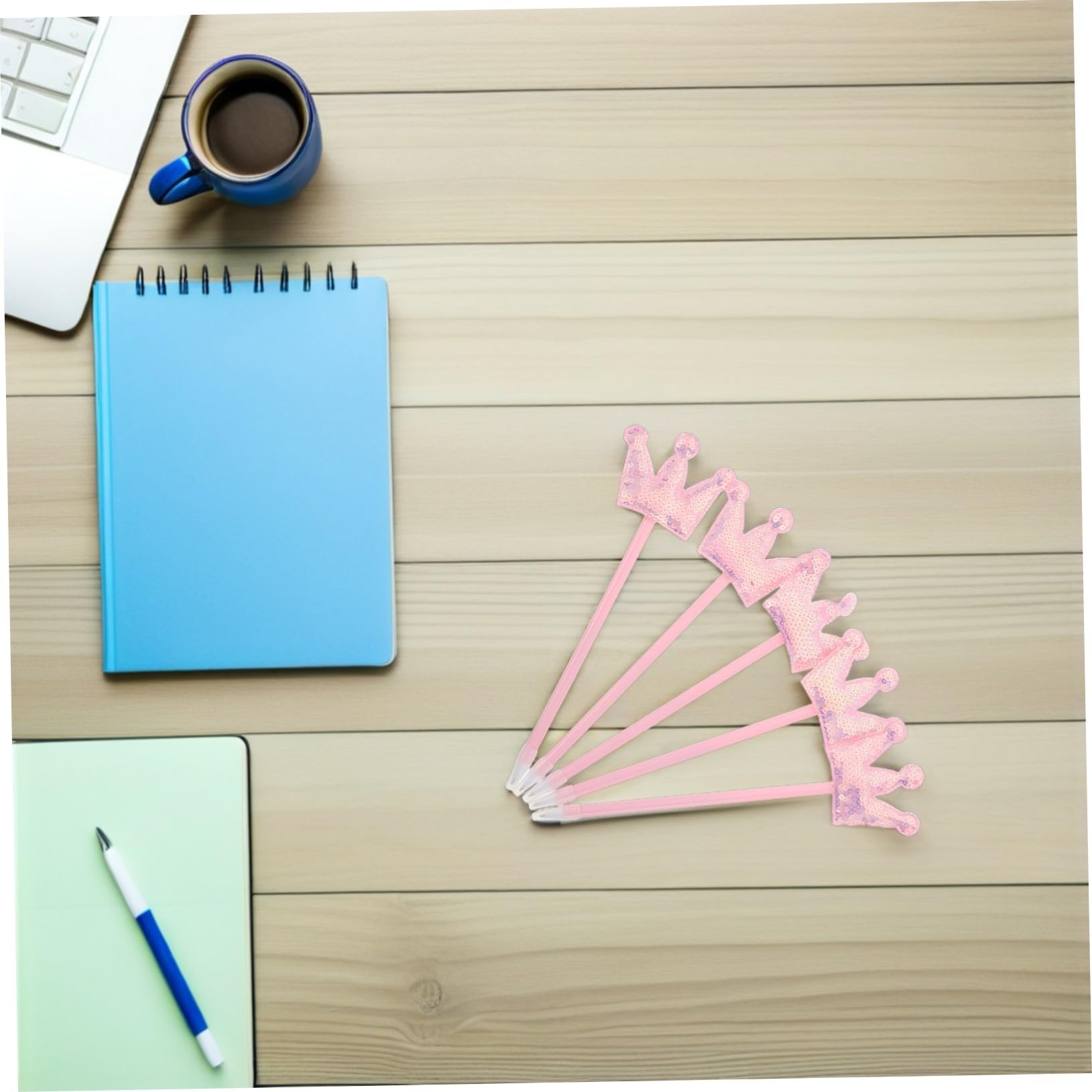 HOMSFOU 5pièces Stylos à Bille Bling pour Femmes Stylos Gel à Paillettes à Spirale à Paillettes Fournitures Scolaires Bureau