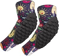 Vista 11 de Topeter Mangas acolchadas para brazos para jóvenes, coderas de compresión, 1 par de mangas de baloncesto