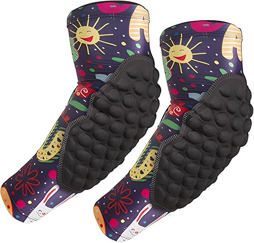 Topeter Mangas acolchadas para brazos para jóvenes, coderas de compresión, 1 par de mangas de baloncesto