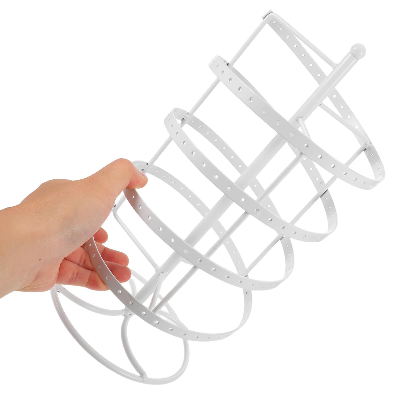 Genérico 85 Pares Soporte para Pendientes, Expositor Giratorio de Pendientes Metálico, Blanco, Escalonado, Estable Acceso Rápido para Joyas, para Dormitorio y Tocador