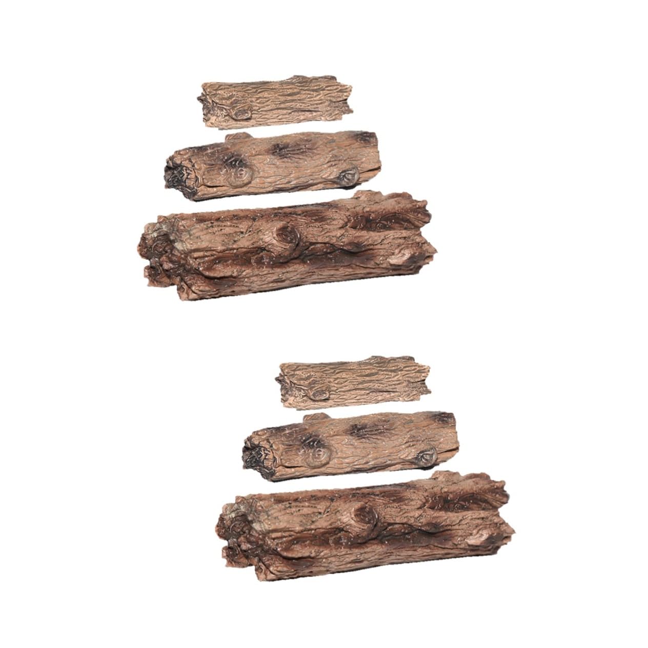 Yardwe 6 Pcs Miniature Tree Stump Resin Ornaments, Desktop Sand Table Decor, Fake Trunk Ornament, Garden Landscape Figurine, Micro Landscape Adornment for Home and Garden Decoration