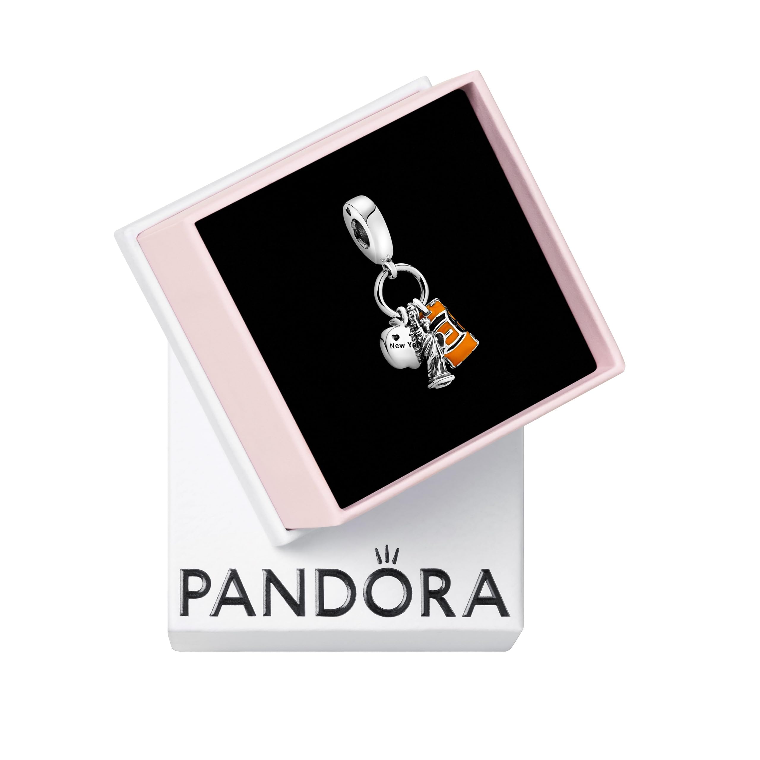 PANDORASymbols of New York City Dangle Charm Compatible with PANDORA  Moments Sterling Silver, Enamel Cubic Zirconia Gift for Her Jewelry