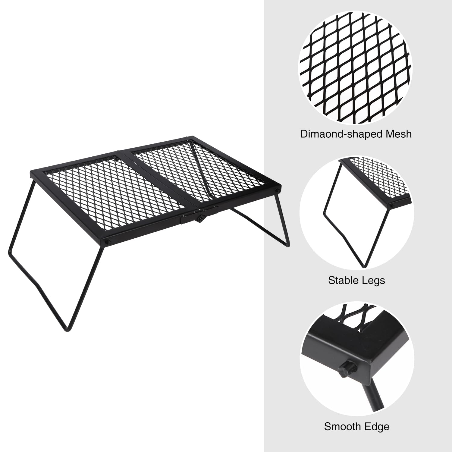 Snapklik.com : REDCAMP Folding Campfire Grill Heavy Duty Steel Grate ...