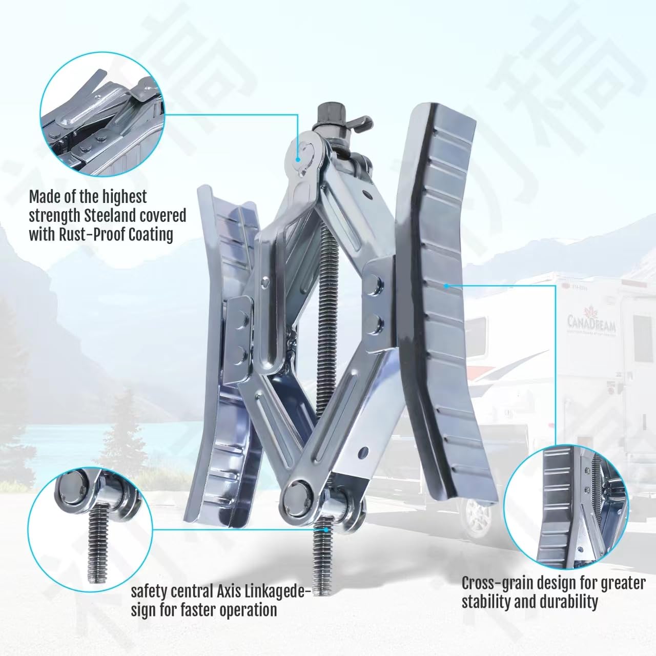 RVPNR RV Rotatable Wheel Chock Stabilizers (Drill