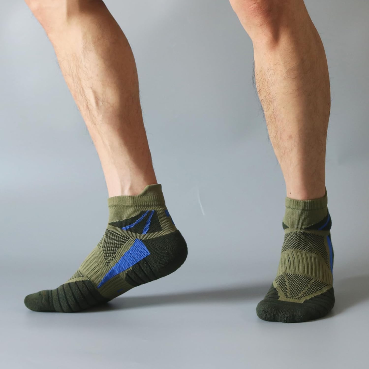 J.WMEET Mens Low Cut Ankle Athletic Socks Cotton Mesh Cushioned Running Ventilation Sports Tab Socks 6Pack - Image 2