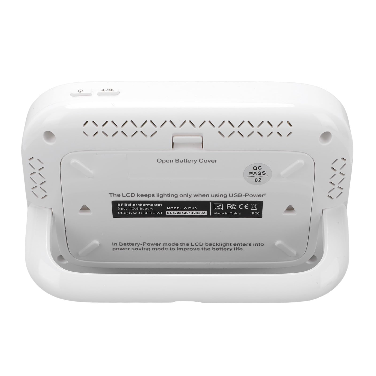 Generic Termostat Kotła Bezprzewodowy Programowalny Regulator Temperatury Pokojowej RF do Domowego Biura 118x86x24mm ABS Materiał PC