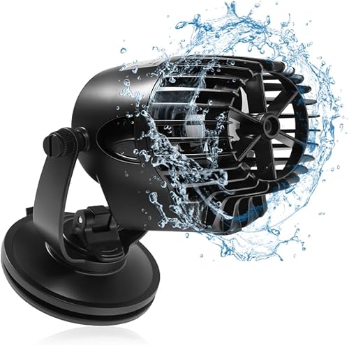 Miniatura 10 de 800GPH Mini bomba de circulación de acuario Ultra-silencioso Fish Tank Wave Maker con ventosa 360 grados giratorio acuario cabeza de energía