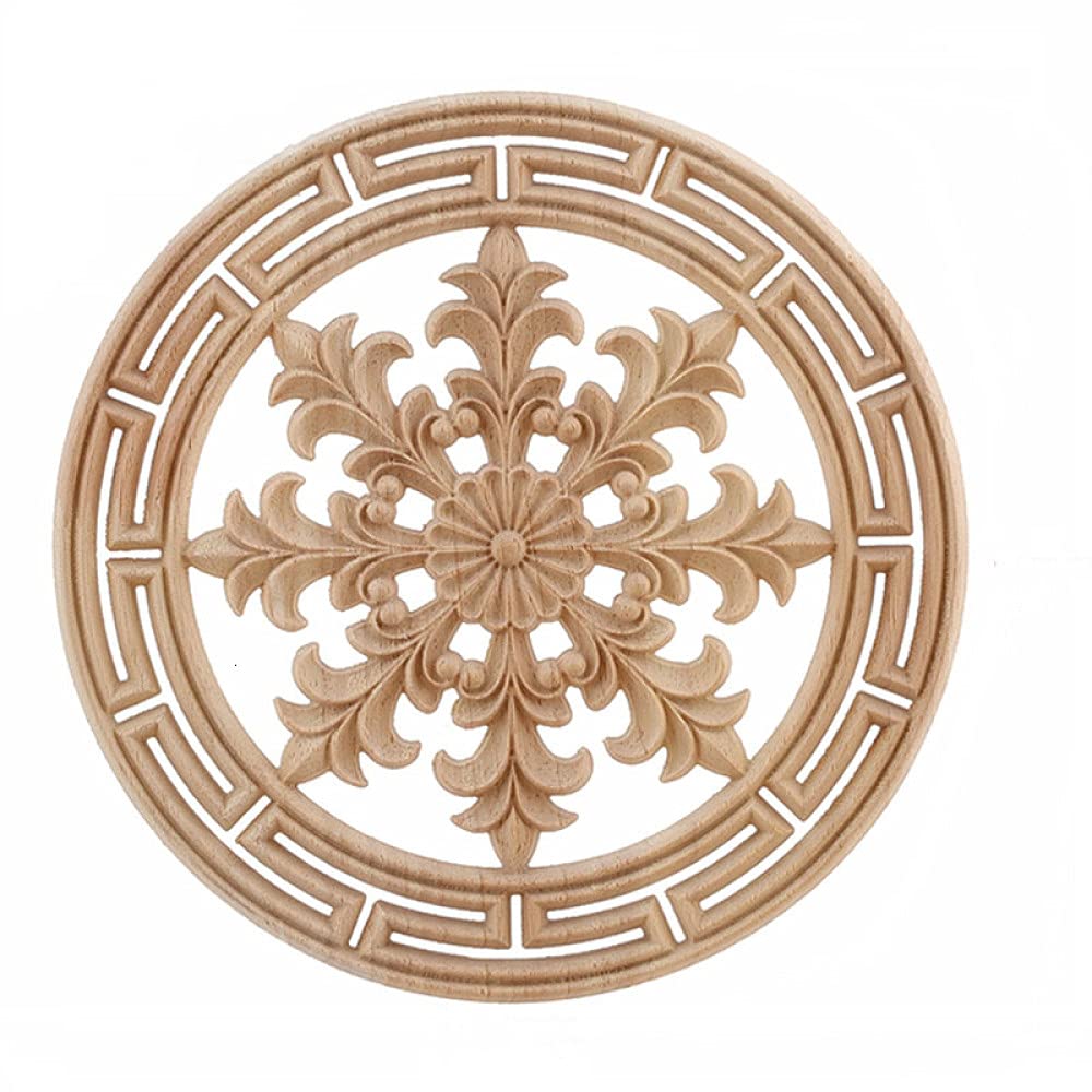 Applique en bois Onlay moulure décorative fleur pour mur et meuble