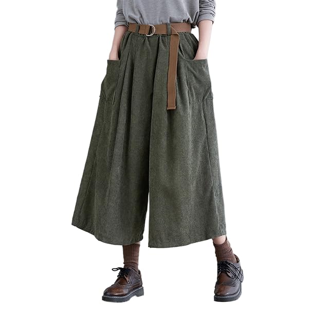Gaucho Pants for Women Cropped Pleated Wide Leg Summer Palazzo Bottoms Casual Drawstring Culottes Loose Lounge with Pockets