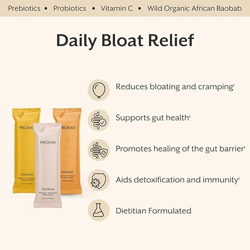 Miniatura 2 de ProMix Nutrition Debloat Prebióticos y Probióticos - Salud Digestiva, Alivio de las Náuseas, Reparación Intestinal y Alivio de la Hinchazón