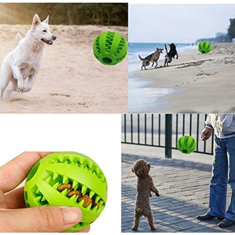 Juguetes para Cachorros, Pelota de Goma for Perros, Juguete for Cachorros, Grandes, Limpieza Dientes, Snack, 2 Unidades, Rojo, 6 cm(Green 5cm)