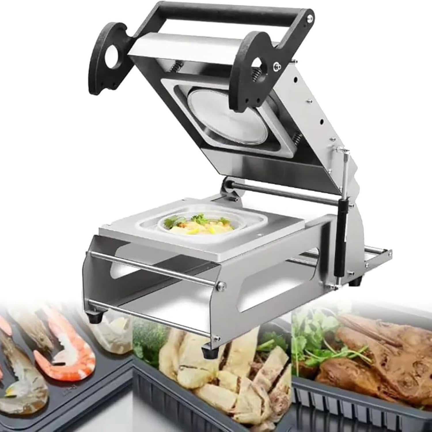 AYCDL Hand Pressure Sealing Machine - Manual Sandwich Tray Heat Sealer,Hand Pressure Food Packaging Machine,180mm Film Width,7~8 Times/Minute