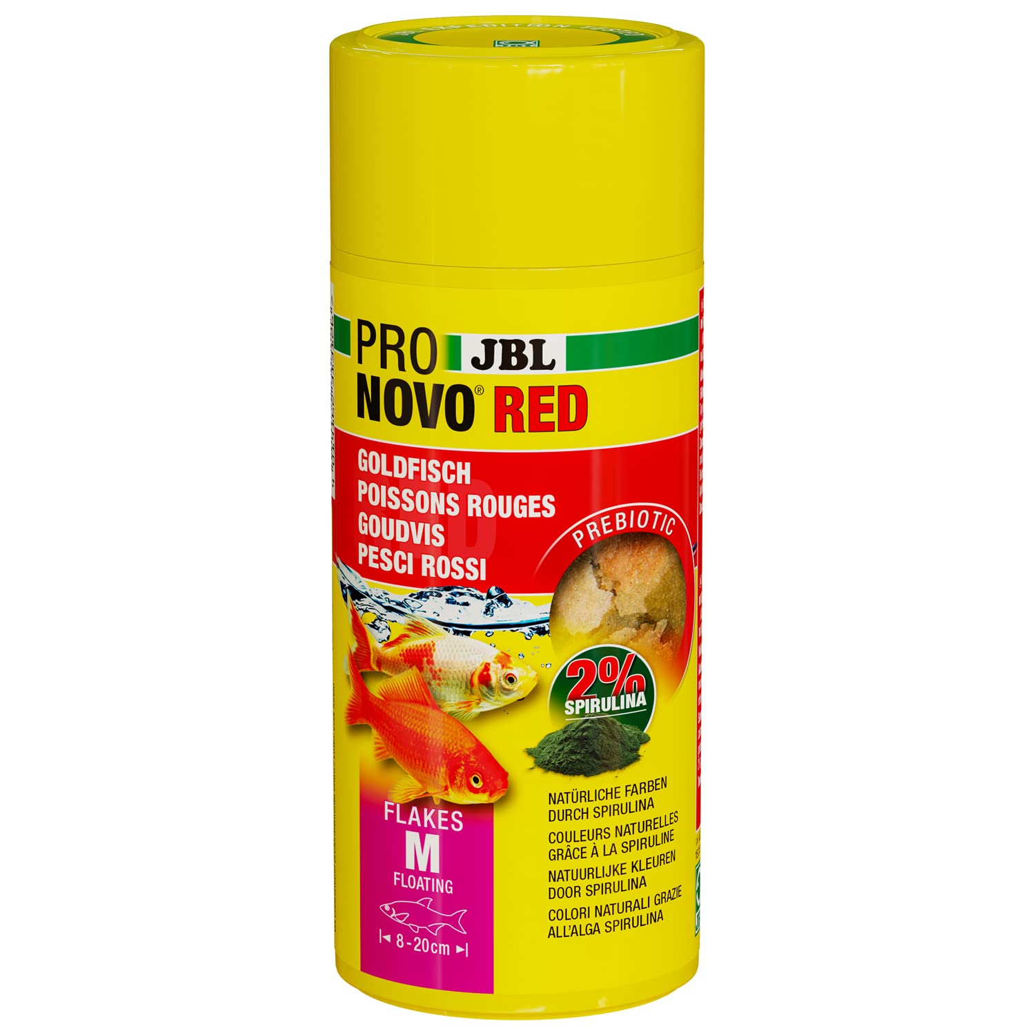 JBL PRONOVO RED FLAKES, Aliment de Base pour Poissons Rouges de 8-20 cm, Flocons pour Poissons, taille M, 250 ml