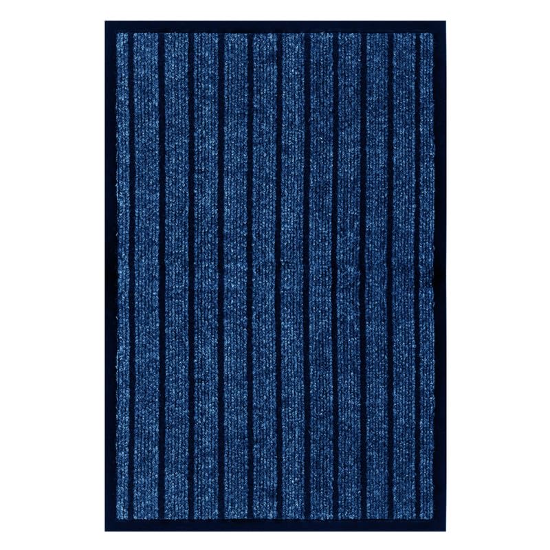 Fit Even Rubber Doormat – Outdoor & Indoor Heavy Duty Washable Non-Slip Doormat for Kitchen Garden, Inside & Outside Floor Mats, Waterproof and Dirt Trapper Entrance Rug Runner (80x150 cm, Blue)