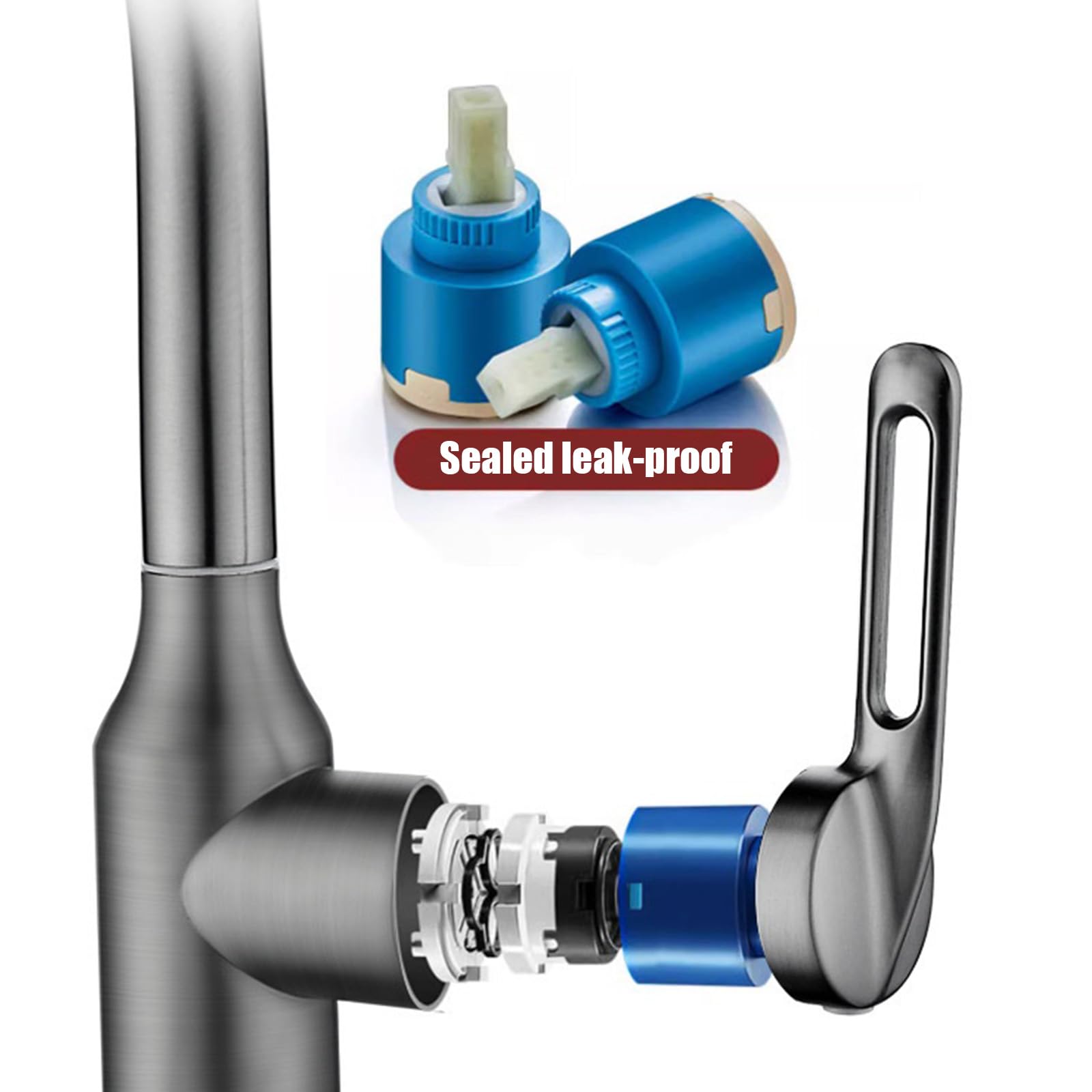 Regolatore del flusso dell'acqua, prolunga del rubinetto, metallo, movimento della cerniera a 360 gradi, installazione rapida, ugello per lavandino, risparmio acqua, braccio regolabile per