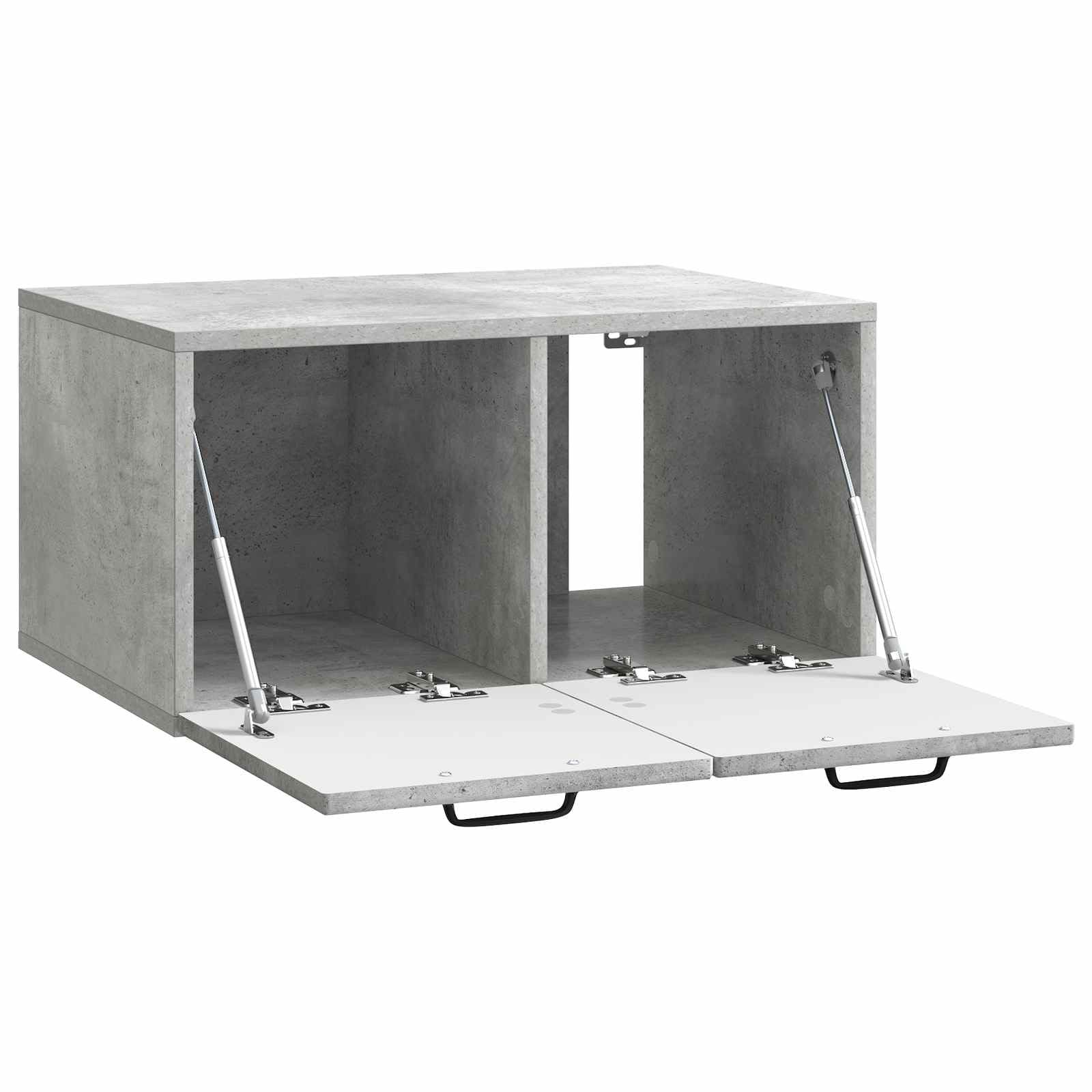 Wandmontierter TV-Schrank Betongrau 59,5 x 41 x 30 cm, Entertainment-Center mit Regalen und Fächern für Medienplayer und Konsolen, platzsparendes Design für Wohnzimmer, robuste