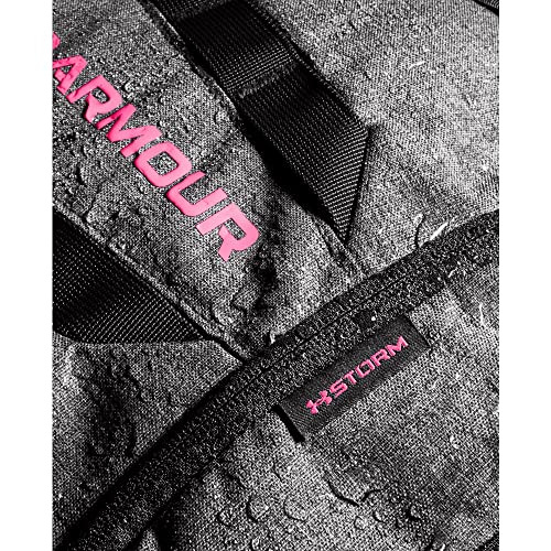 Image of Under Armour Hustle Backpack, Jet Gray (010) /Cerise, One Size Fits All