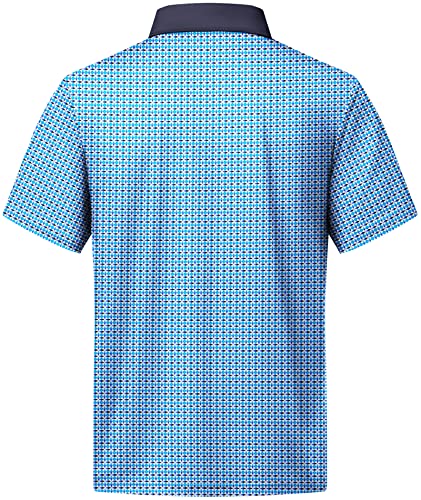 V Valanch Mens Polo Shirts Golf Polo Shirts For Men Moisture Wicking Polo Shirt Geometric Print Shirt #TOP2