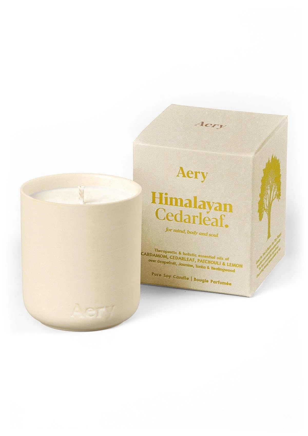Aery Himalayan Cedarleaf Votive Soy Wax Candle - Cardamom, Cedarleaf, Patchouli & Lemon With 100% Plant Based Wax & 25 Hour Burn Time (130G)