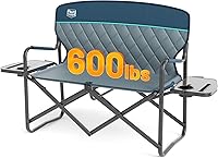 Vista 13 de TIMBER RIDGE Silla de aluminio para directores de campamento con bolsillo para mesa lateral, silla plegable portátil, silla de césped resistente