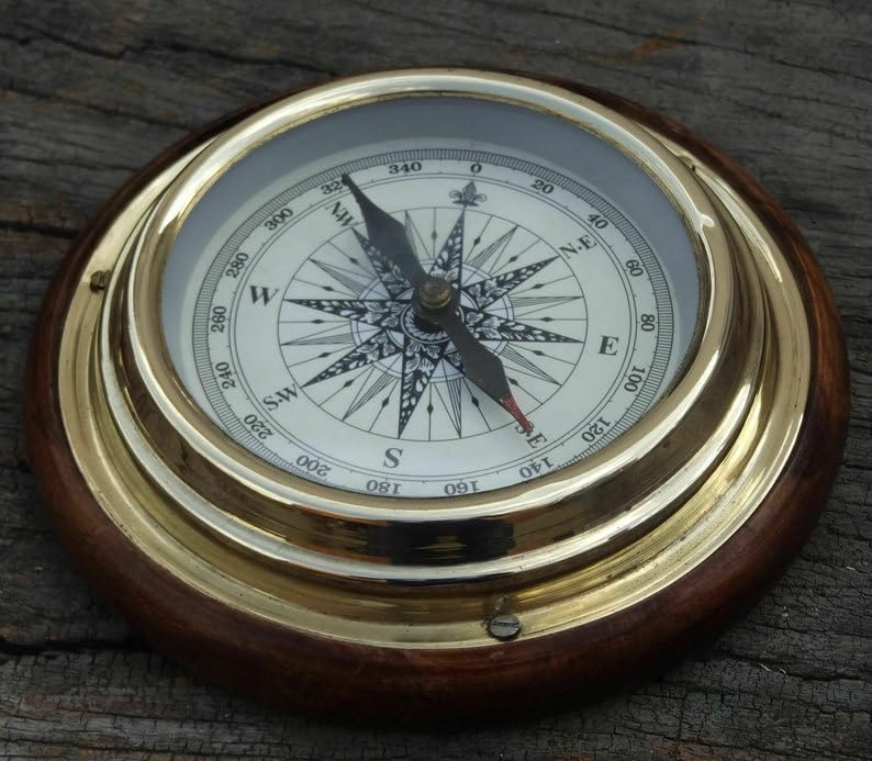 Bussola nautica in ottone con ingrandimento di navigazione lMagnetic da 12,7 cm per barca a vela/barca bussola da scrivania bussola artigianale bussola marittima miglior regalo
