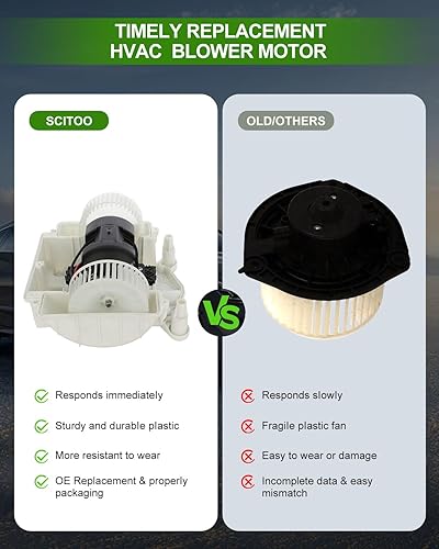 Vista 1578 de SCITOO 700188 Reemplazo del motor del ventilador HVAC con jaula de ventilador para Toyota Tacoma 2005-2015, reemplazo OE - 87103-04043, 87103-04044