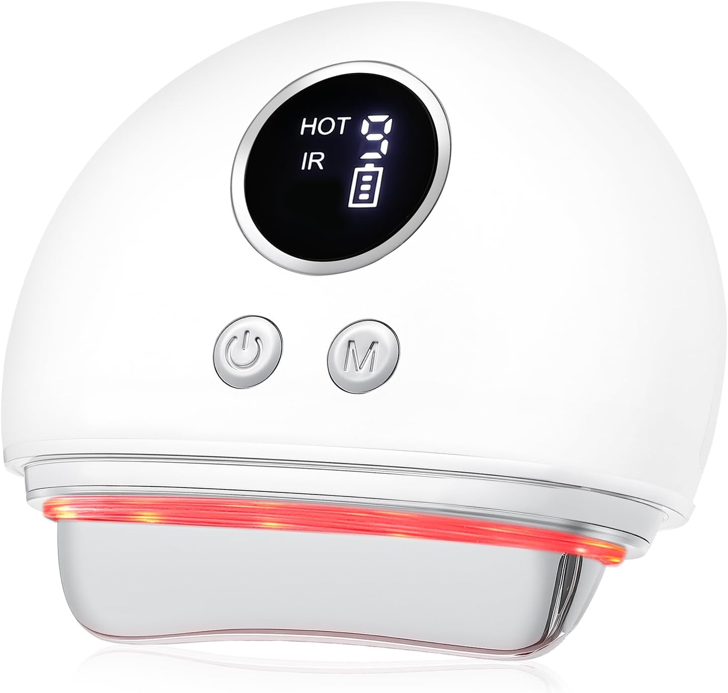 Pistola eléctrica de fascia y raspador muscular con calefacción y vibración, para tejido profundo, liberación miofascial, Gua Sha y masaje de punto