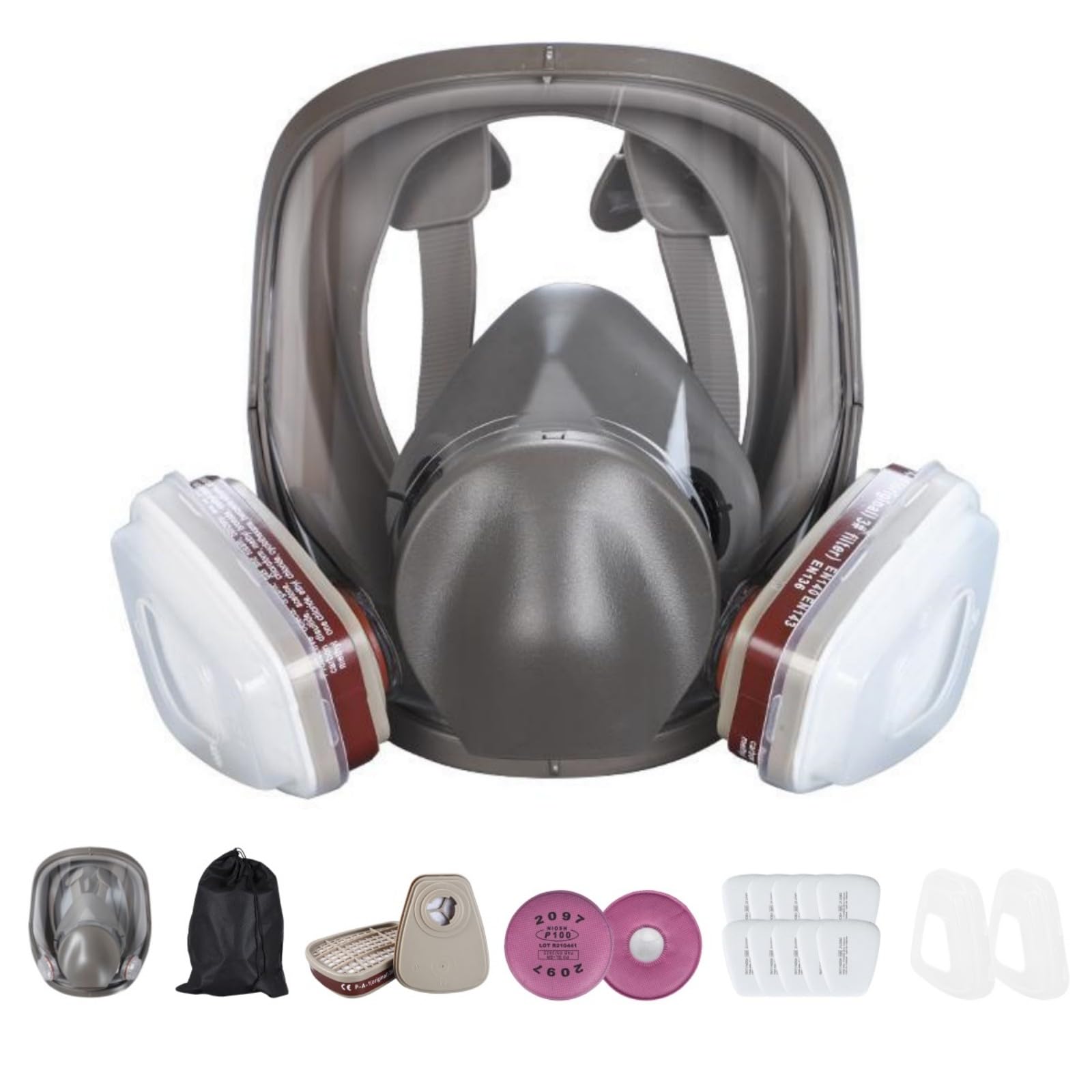 Masque respiratoire de sécurité adapté vapeurs organiques, produits chimiques, ponçage, soudage, travail du bois, à la peinture et environnements poussiéreux