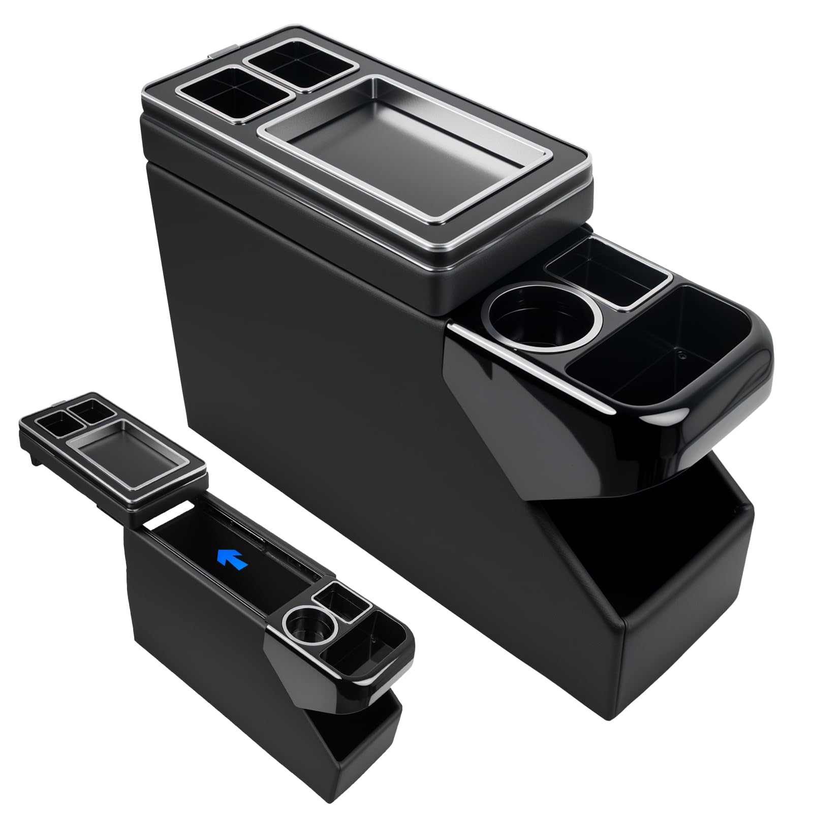 Photo 1 of Donpida Center Console Between Seat Organizer for Minivans & SUVs - Storage Box with Cup Holders