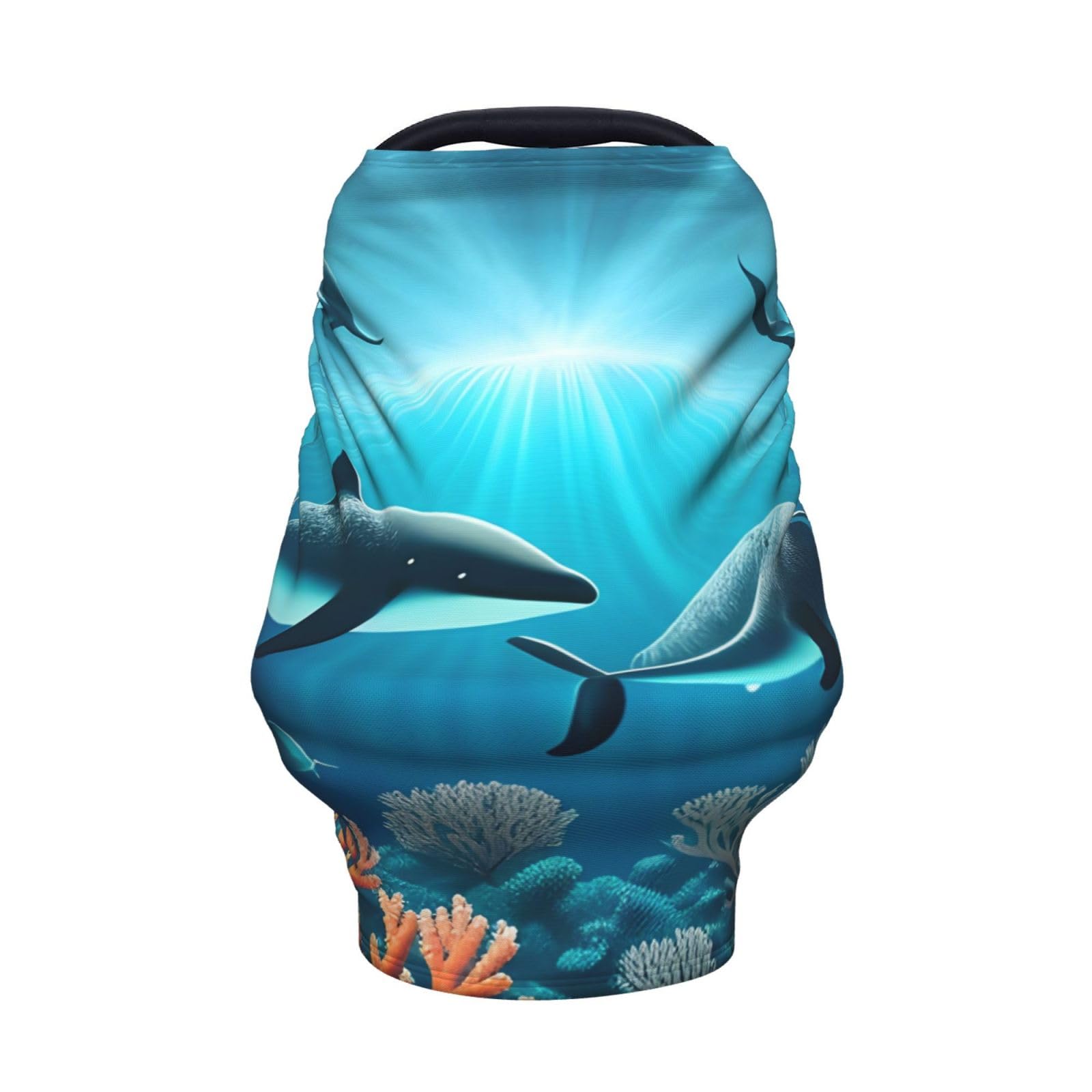XZDHYZ Whales under The sea Versatile full-print Stroller Chair Cover/Nursing Cover, specially designed for your baby, Black