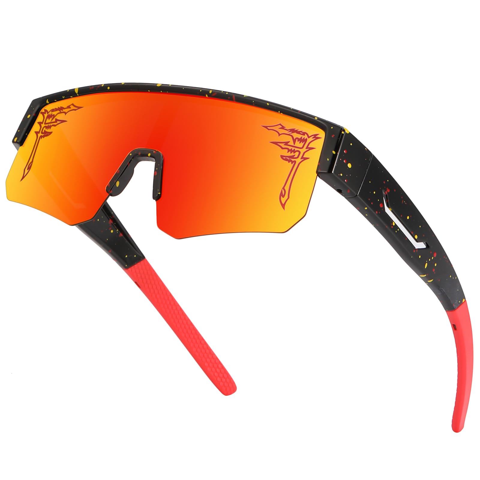 FIXEROS Polarized Fit Over Glasses Sunglasses for Men Women Wrap Around Sports Goggles for Driving Cycling Fishing