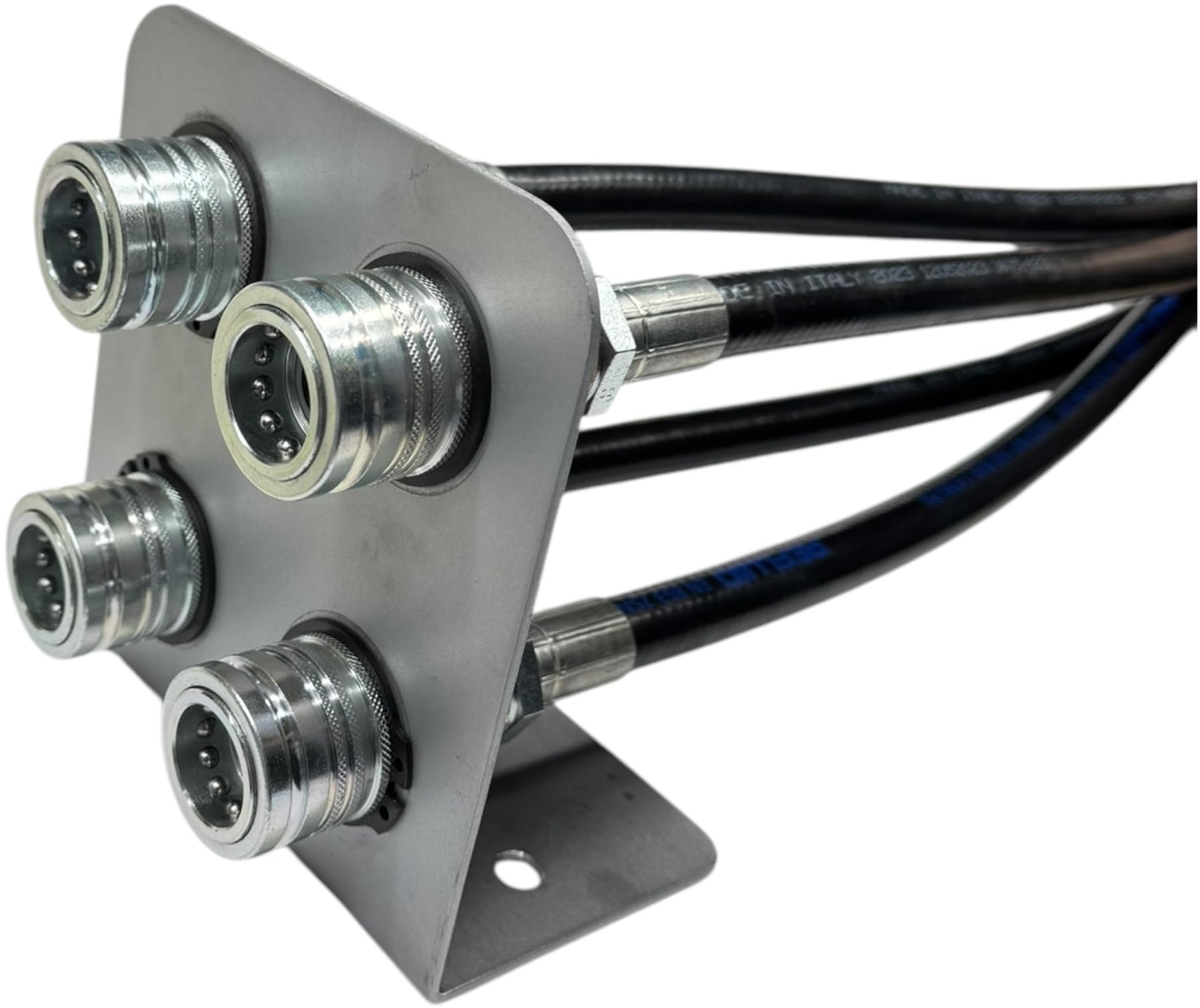 Distributore oleodinamico per trattore 3 leve - 1 doppio effetto 2 semplice effetto 3/8" completo di tubi e innesti rapidi push pull