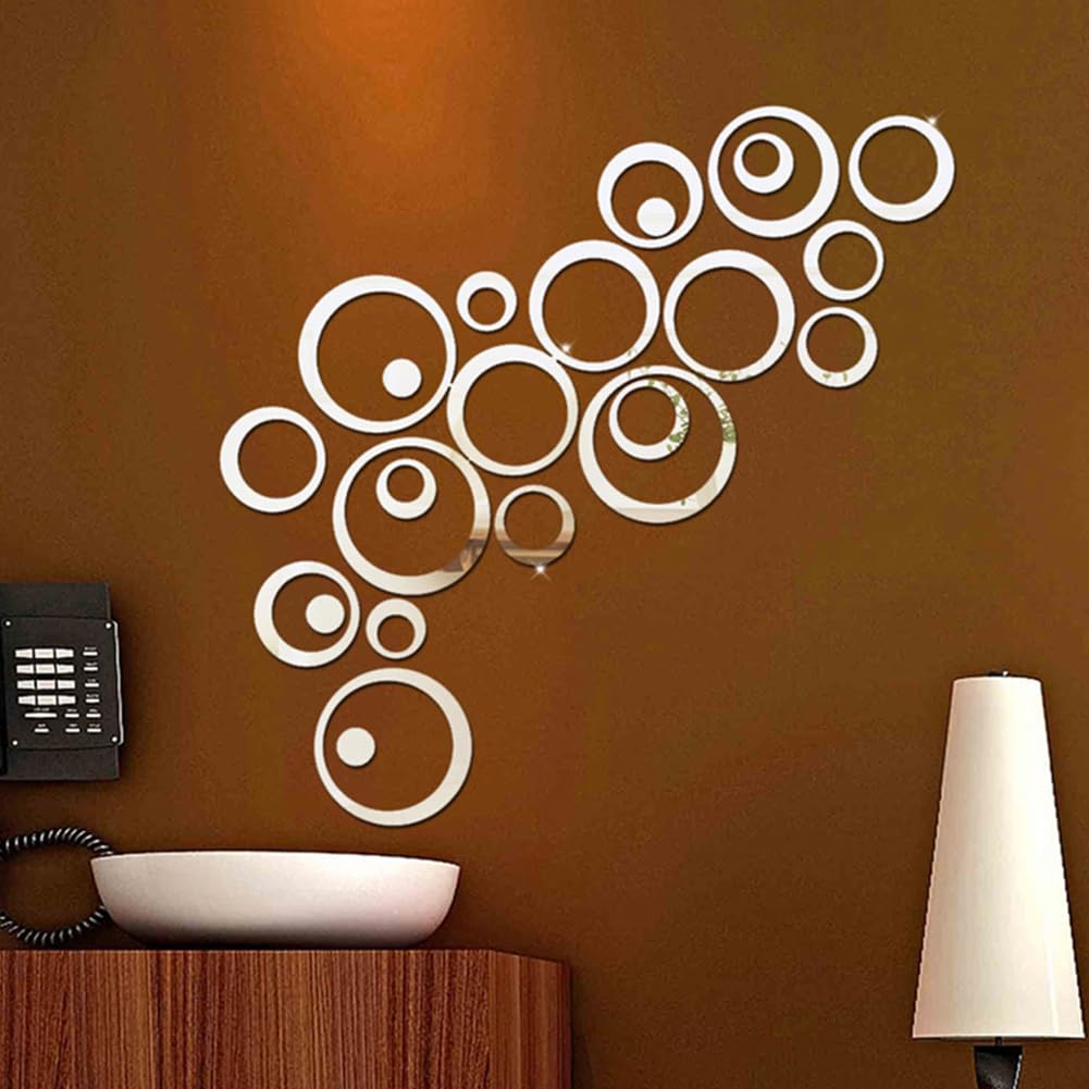 Autocollants Miroir Acrylique LEZED - 18 Pièces Déco Murale Pour Chambre, Salon, Salle De Bain