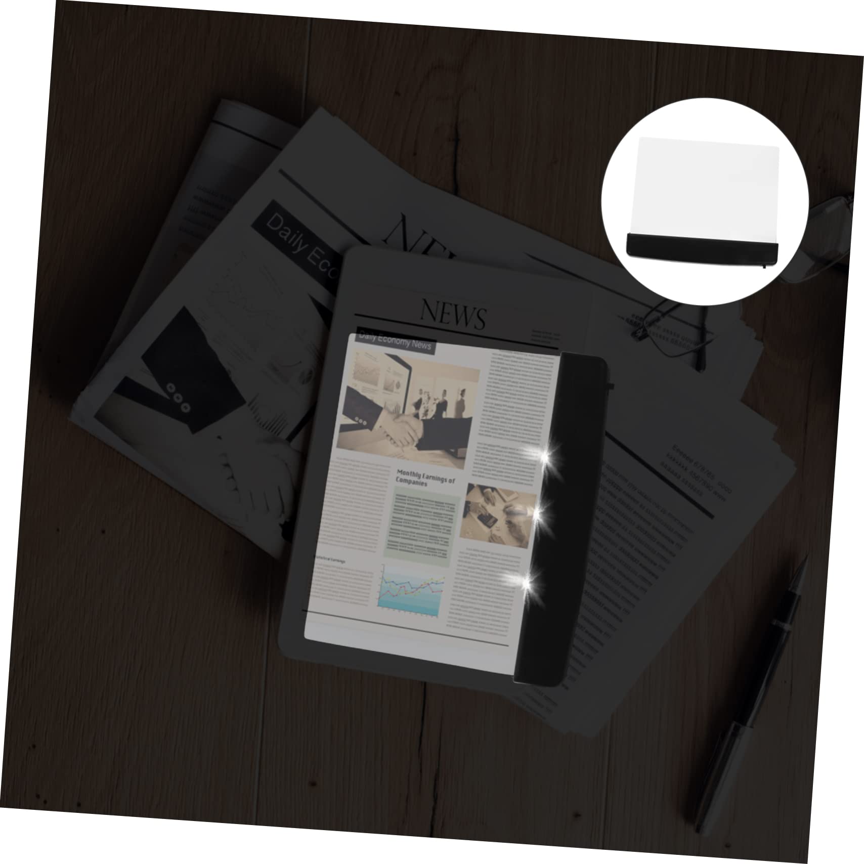 LALAFINA 2pcs Night Reading Panel Lights Bedside Reading Lights Eye Protection Flicker- Battery Operated Portable for Bed Study Work