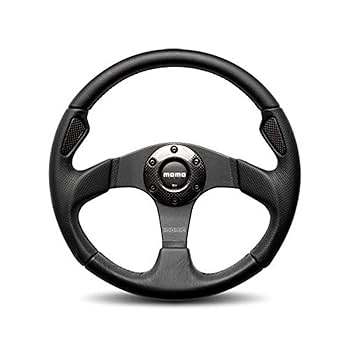 Amazon | MOMO JET35BK0B Jet Black 350 mm Leather Steering