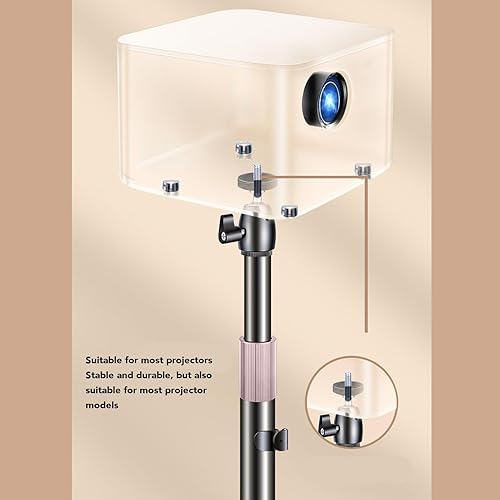 Miniatura 3 de Soporte de suelo para proyector, soporte de proyector ajustable en altura de 31.5 a 63 pulgadas, soporte telescópico para proyector de interfaz de